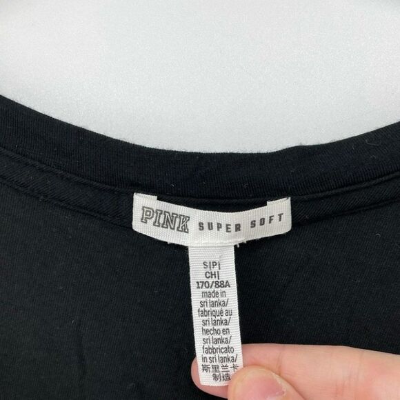 PINK Victoria's‎ Secret Top Super Soft Long Sleeve Lace-Up V-Neck Beachy Size S - Picture 2 of 6